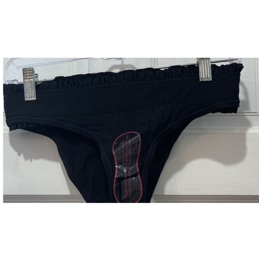 Tory Burch Swim Costa Smocked Black Ivory Hipster Bikini Bottom Size XS - Picture 10 of 11